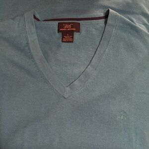 Brooks Brothers 346 Cotton Silk Cashmere Blue Green Sweater Vest | Men's Large